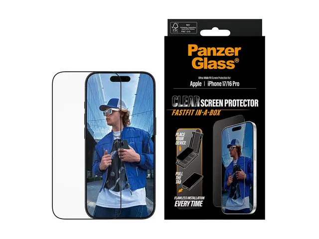PanzerGlass - Skjermbeskyttelse for mobiltelefon ultra-wide fit wi...