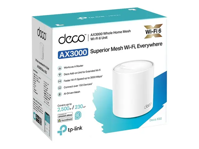 TP-Link Deco X50 - Wi-Fi-system (ruter) inntil 2500 kvadratfot mas...