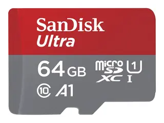 SanDisk Ultra - Flashminnekort (microSDXC til SD-adapter inkludert) 64 GB - A1 / UHS-I U1 / Class10 - microSDXC UHS-I