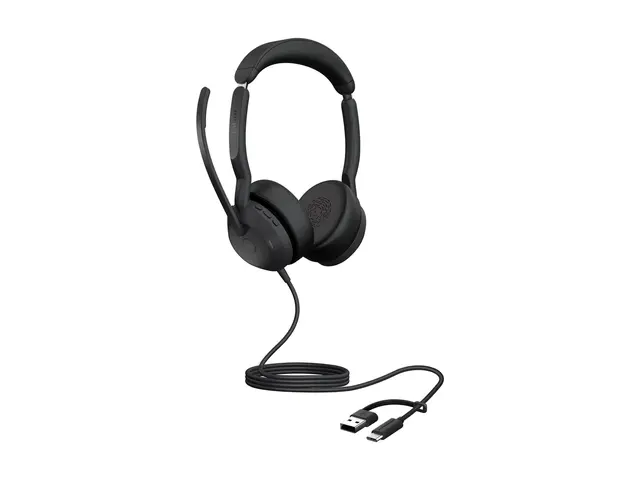 Jabra Evolve2 50 MS Stereo - Hodesett on-ear kablet aktiv støydemp...