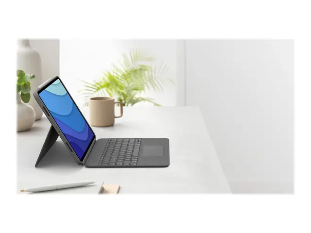 Logitech Combo Touch - Tastatur og folioveske - med styrepute - ba...