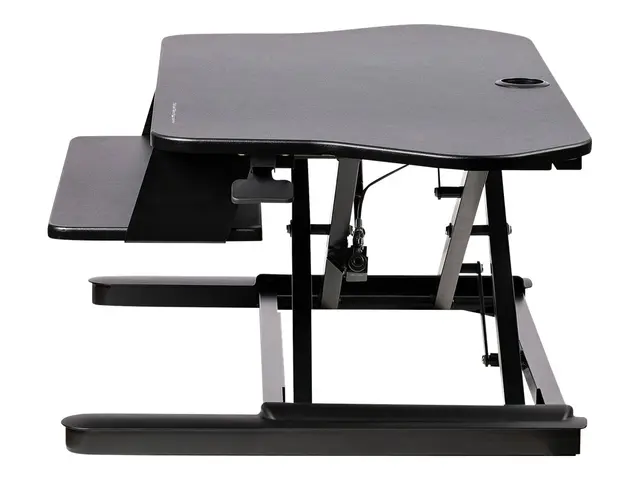 StarTech.com Corner Sit Stand Desk Converter with Keyboard Tray, L...