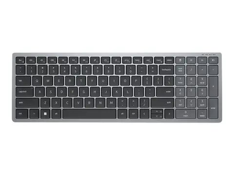 Dell KB740 - Tastatur - kompakt, multi-enhet trådløs - 2.4 GHz, Bluetooth 5.0 - QWERTY - Pan Nordic - titangrå - med 3 years NBD Advance Exchange
