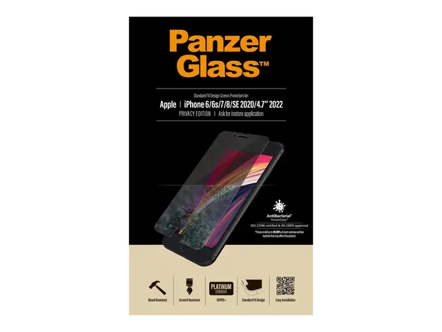 PanzerGlass - Skjermbeskyttelse for mobiltelefon glass med personv...