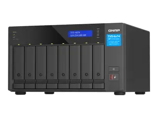 QNAP TVS-H874 - NAS-server - 8 br&#248;nner SATA 6Gb/s - RAID 0, 1, 5, 6, 10, 50, 60, TM, RAID TP - RAM 64 GB - 2.5 Gigabit Ethernet / 10 Gigabit Ethernet - iSCSI st&#248;tte