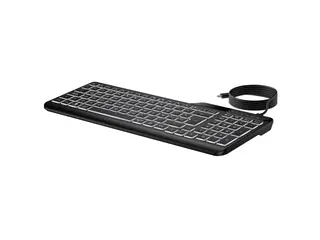 HP 405 - Tastatur - muletienhet - 65% - compact bakbelysning - USB - Pan Nordic - svart