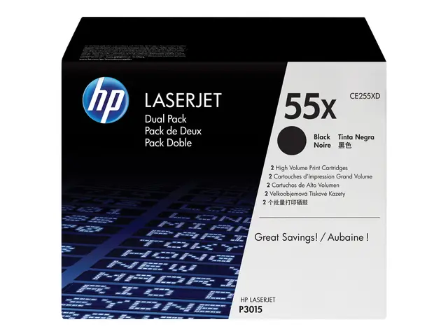 HP 55X - 2-pack - Høy ytelse - svart - original - LaserJet - toner...