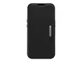 OtterBox Strada - Lommebok for mobiltelefon l&#230;r - skyggesvart - for Apple iPhone 13