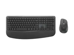 Logitech Signature Comfort Plus Combo MK880 for Business Tastatur- og mussett - full size - med LED-batterinivåindikator - trådløs - USB-C, Bluetooth LE - QWERTY - Internasjonal engelsk / kanadisk fransk - grafitt