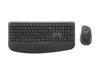 Logitech Signature Comfort Plus Combo MK880 for Business Tastatur- og mussett - full size - med LED-batterinivåindikator - trådløs - USB-C, Bluetooth LE - QWERTY - Internasjonal engelsk / kanadisk fransk - grafitt