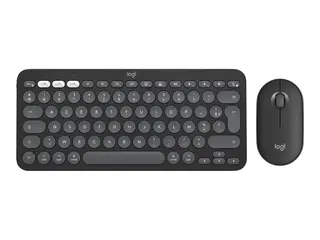 Logitech Pebble 2 Combo for Mac - Tastatur- og mussett trådløs - Bluetooth LE - QWERTY - US International - tonal grafitt
