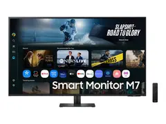 Samsung S43FM702UU - M70F Series - LED-skjerm Smart - 43" - 3840 x 2160 4K UHD (2160p) @ 60 Hz - VA - 300 cd/m² - 3000:1 - HDR10 - 4 ms - 2xHDMI, USB-C - høyttalere - svart