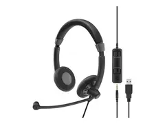 EPOS SC 75 USB MS - Hodesett - on-ear kablet - 3,5 mm jakk, USB - svart