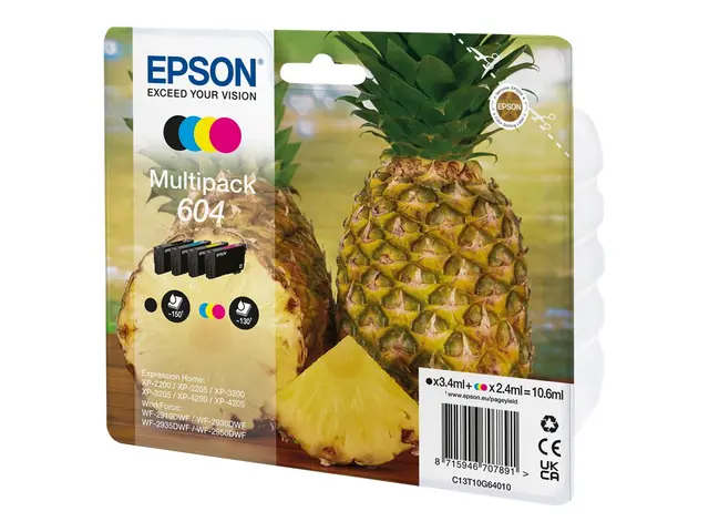 Epson 604 Multipack - 4-pack svart, cyan, magenta, gul original bl...