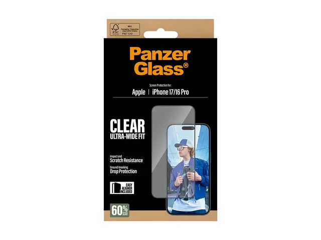 PanzerGlass - Skjermbeskyttelse for mobiltelefon ultravid passform...