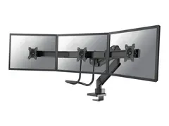 Neomounts NM-D775DX3 - Monteringssett - full bevegelse for 3 LCD-skjermer - svart - skjermstørrelse: 17"-27" - klemmemonterbar, malje, skrivebordsmonterbar