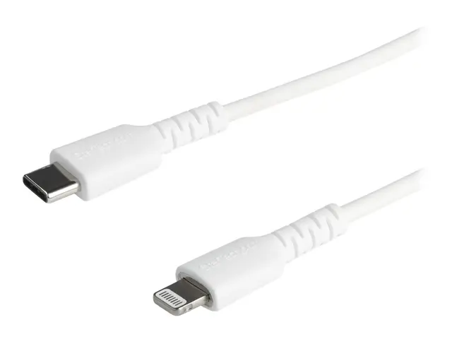StarTech.com 6 ft(2m) Durable White USB-C to Lightning Cable, Heav...