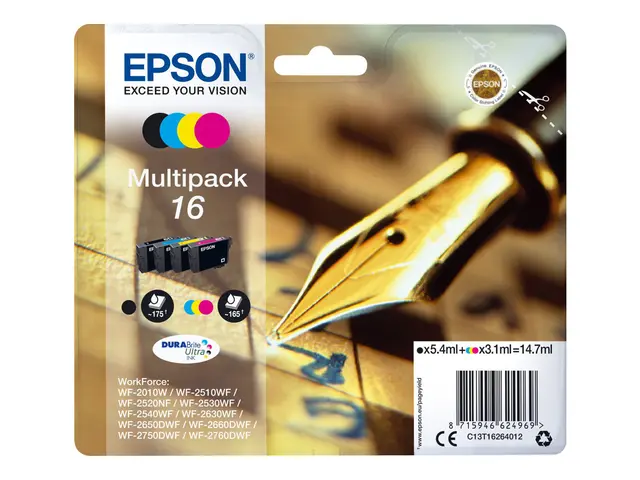 Epson 16 Multipack - 4-pack - svart, gul, cyan, magenta - original...