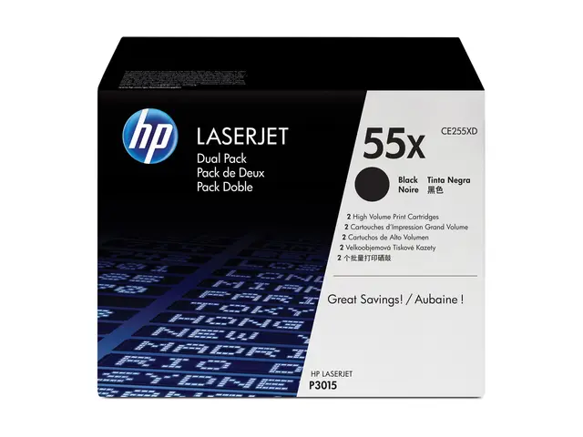 HP 55X - 2-pack - Høy ytelse - svart - original - LaserJet - toner...