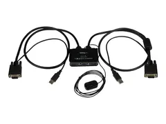 Startech 2 Port USB VGA Cable KVM Switch USB Powered with Remote Switch - KVM with VGA - Dual Port VGA KVM Switch (SV211USB) - KVM-svitsj - 2 x KVM port(s) - 1 lokalbruker - stasjonær