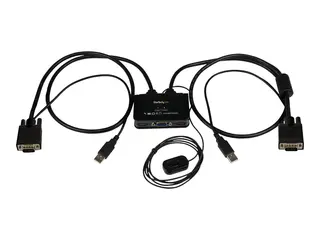 Startech 2 Port USB VGA Cable KVM Switch USB Powered with Remote Switch - KVM with VGA - Dual Port VGA KVM Switch (SV211USB) - KVM-svitsj - 2 x KVM port(s) - 1 lokalbruker - stasjonær