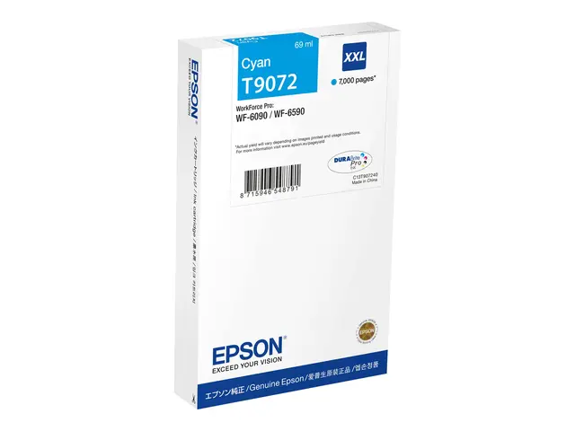 Epson T9072 - 69 ml XXL-størrelse cyan original boks blekkpatron f...