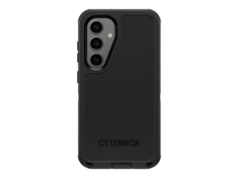 OtterBox Defender Series - Baksidedeksel for mobiltelefon robust - forsterkede hj&#248;rner - silikon, minneskumplast - svart - for Samsung Galaxy S25