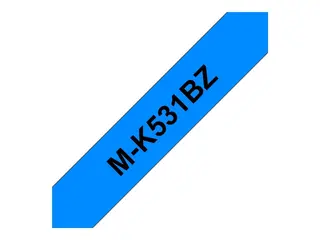 Brother M-K531BZ - Sort på blått - Rull (1,2 cm x 8 m) 1 kassett(er) ulaminert teip for P-Touch PT-55, PT-65, PT-75, PT-85, PT-90, PT-BB4
