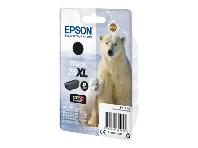 Epson 26XL - 12.2 ml - XL - svart - original - blister - blekkpatr...