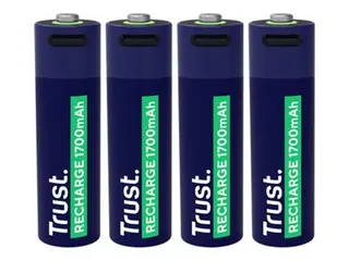 Trust - Batteri - USB-C + batteri 4 x AA-type (ladbare) - 1700 mAh - bl&#229;