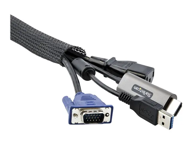 StarTech.com 10ft (3m) Cable Management Sleeve, Trimmable Heavy Du...