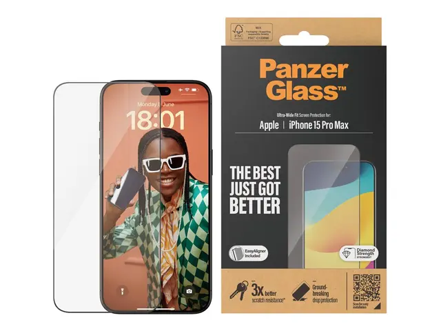 PanzerGlass - Skjermbeskyttelse for mobiltelefon ultrabred passfor...