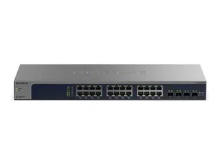 NETGEAR Easy Smart XS724EM - V2 switch - smart - 24 x 100/1000/2.5G/5G/10GBase-T + 4 x 10 Gigabit SFP+ - stasjonær, rackmonterbar - for NETGEAR AXM764; ProSafe AGM732F, AXM761, AXM762, AXM763, AXM764