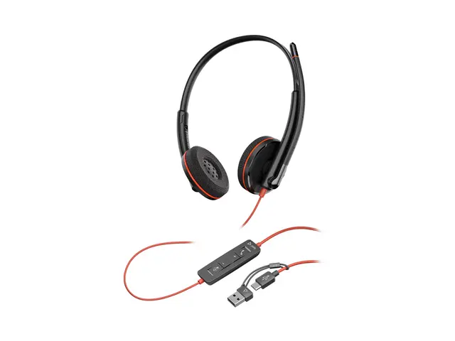 HP Poly Blackwire 3225 - 3200 Series hodesett on-ear kablet 3,5 mm...