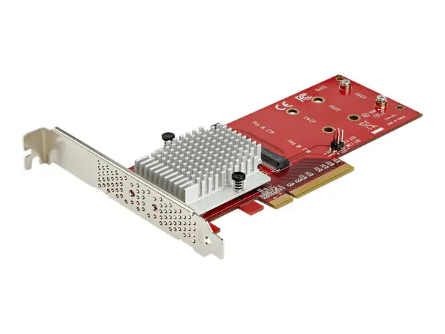 Startech Dual M.2 PCIe SSD Adapter Card, x8 / x16 NVMe or AHCI to ...