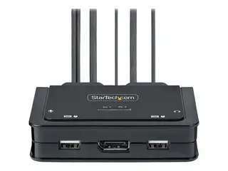 STARTECH.COM 2-Port USB-C Cable KVM Switch 4K 60Hz DisplayPort Output Compa