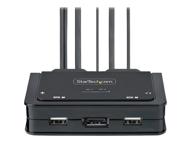 StarTech.com 2-Port USB-C Cable KVM Switch, 4K 60Hz DisplayPort Ou...