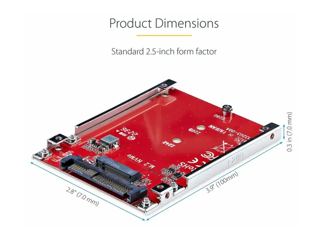 StarTech.com M.2 to U.3 Adapter, For NVMe SSDs, PCIe Drive 2.5inch...