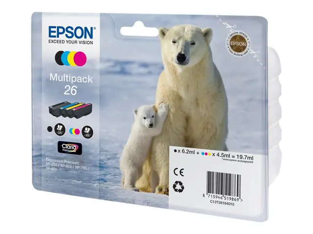 Epson 26 Multipack - 4-pack svart, gul, cyan, magenta original blæ...