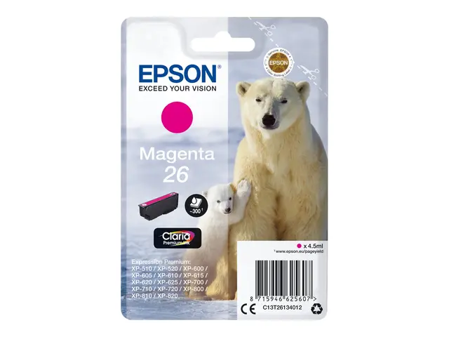 Epson 26 - 4.5 ml - magenta - original - blekkpatron - for Express...