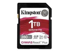 Kingston Canvas React Plus - Flashminnekort 1 TB - Video Class V60 / UHS-II U3 / Class10 - SDXC UHS-II