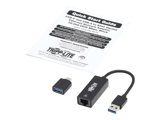 Eaton Tripp Lite Series USB-C, USB-A to RJ45 Gigabit Ethernet Netw...