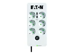 Eaton Protection Box 6 USB DIN Overspenningsavleder - AC 220-250 V - 2500 watt - utgangskontakter: 6 - hvit