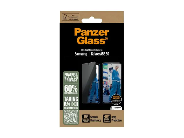 PanzerGlass - Skjermbeskyttelse for mobiltelefon - ultrabred passf...