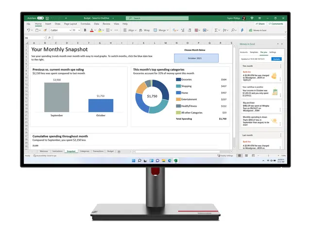Lenovo ThinkVision P27h-30 - LED-skjerm 27" 2560 x 1440 QHD @ 60 H...