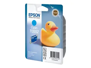 Epson T0552 - 8 ml - cyan - original - blære med RF/lyd-alarm blekkpatron - for Stylus Photo R240, R245, RX420, RX425, RX520
