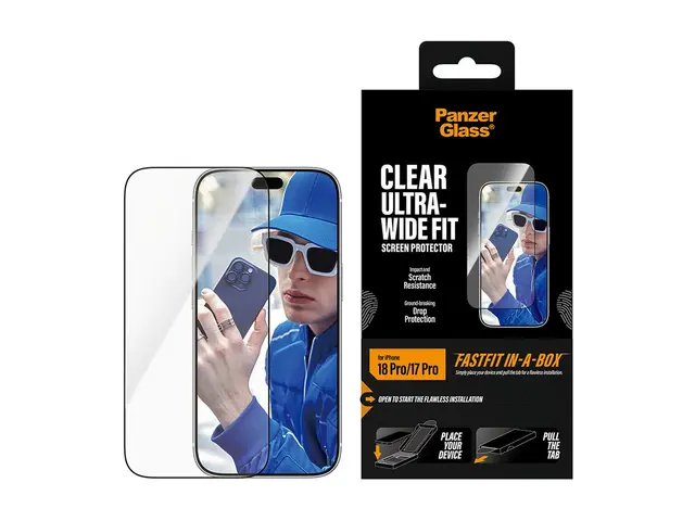 PanzerGlass - Skjermbeskyttelse for mobiltelefon - ultra-bred pass...