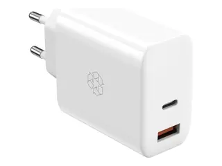 UPSTRÖM ËSSENTIALS - Strømadapter - GaN - 65 watt 3 A - PD/PPS - 2 utgangskontakter (24 pin USB-C, USB)