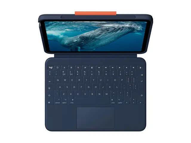 Logitech Rugged Combo 4c - Tastatur og folioveske full size - Apple Smart connector - QWERTY - dansk/norsk/svensk/finsk - klassisk blå 