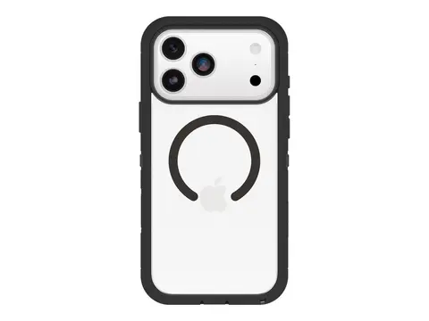 OtterBox Defender Series Pro XT Baksidedeksel for mobiltelefon - robust - MagSafe-samsvar - polykarbonatlag, termoplastisk elastomer (TPE) - m&#248;rk side (klar / svart) - for Apple iPhone 17 Pro Max